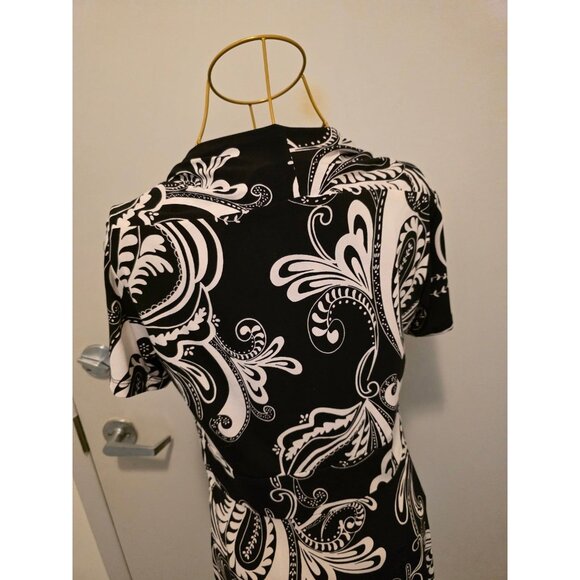 Spense Black White Women's Dress Size 6 Polyester Spandex - Picture 9 of 16